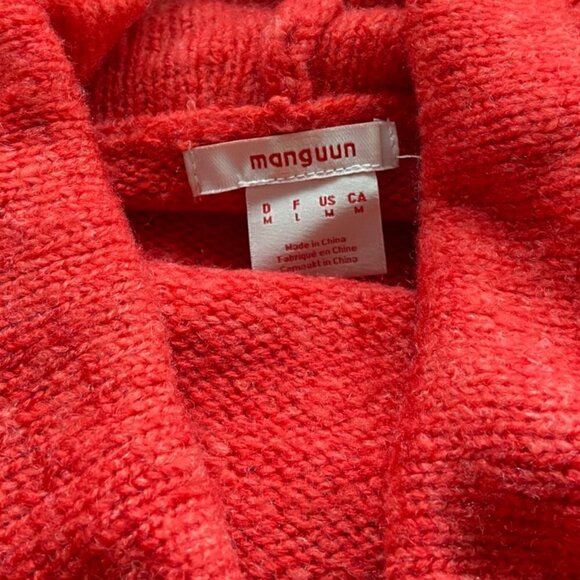 MANGUUN Oversized Orange Knit Sweater Size Medium - Picture 11 of 11